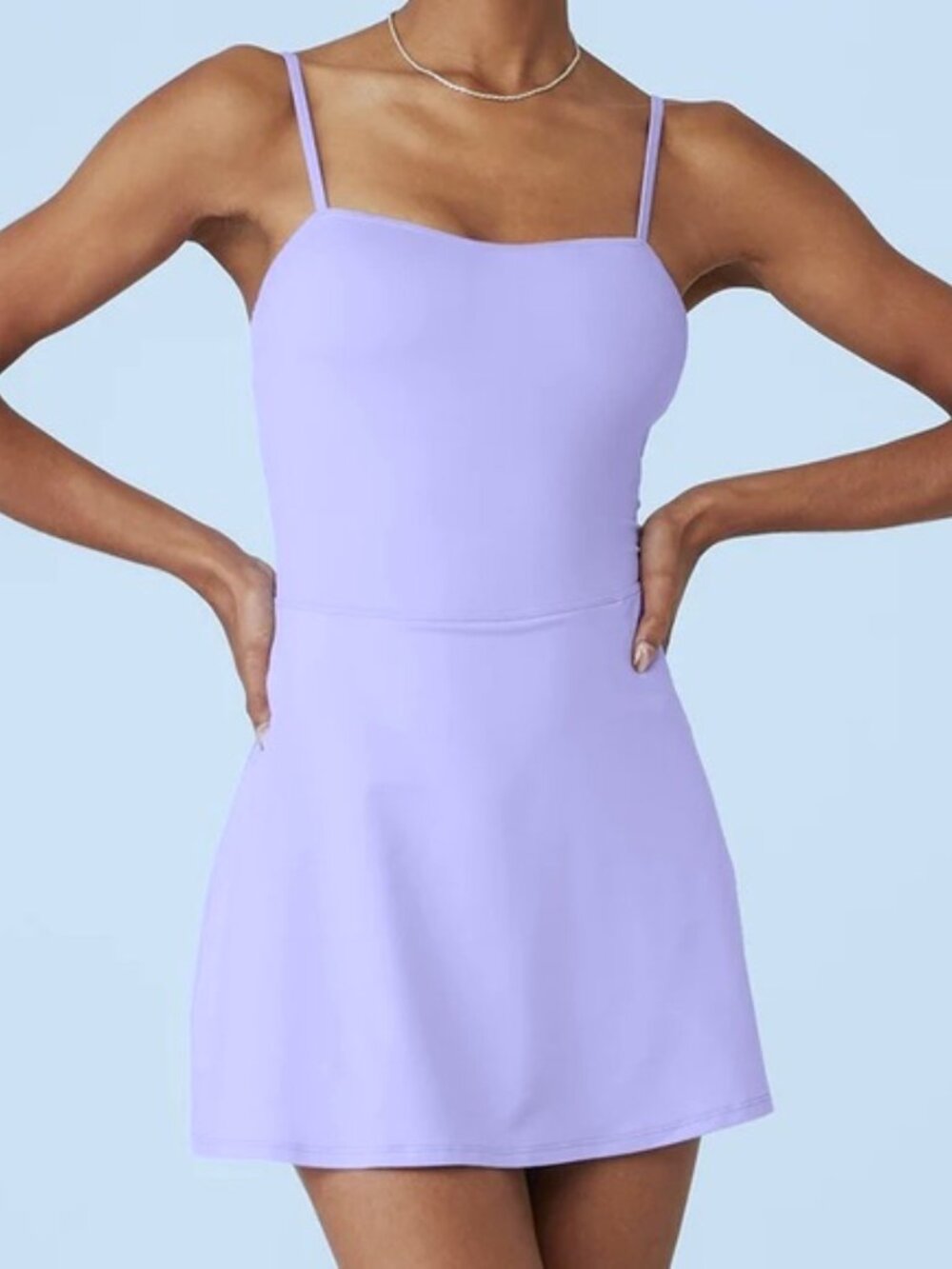 Alo Yoga Alosoft Courtside Tennis Dress in Violet Skies Purple Size L